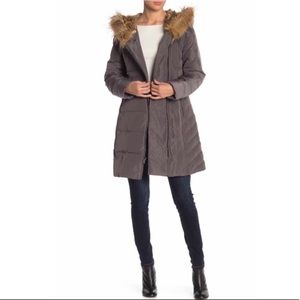 Cole Haan Signature Faux Fur Trim Hooded Jacket